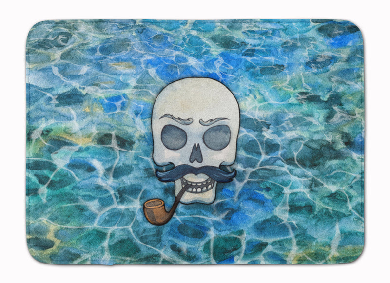 Skeleton Skull Pirate Machine Washable Memory Foam Mat BB5345RUG