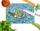 Steering Wheel Helm Cutting Board Tempered Glass Kitchen Cutting Surface, Heat Resistant Chopping, Non-Slip Feet, Food Prep & Serving