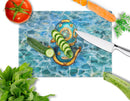 Deep Sea Diving Helmet Cutting Board Tempered Glass Kitchen Cutting Surface, Heat Resistant Chopping, Non-Slip Feet, Food Prep & Serving