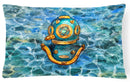 Deep Sea Diving Helmet Decorative Throw Pillow 12x16 Indoor Outdoor Accent Cushion, Fabric Cover with Insert for Sofa, Bed, Porch & Living Room
