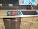 Octopus Dish Drying Mat Absorbent Dish Drying Mat Pad for Kitchen Counter Dish Drainer Mat for Countertop, 14 x 21", Multicolor