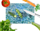 Shrimp Under water Cutting Board Tempered Glass Kitchen Cutting Surface, Heat Resistant Chopping, Non-Slip Feet, Food Prep & Serving
