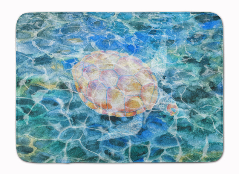 Sea Turtle Under water Machine Washable Memory Foam Mat BB5363RUG