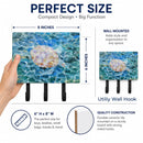 Sea Turtle Under water Leash or Key Holder Wall Hooks, Coat Rack Wall Mount, for Hanging Keys, Towels, Aprons, Leashes