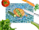 Sea Turtle Cutting Board Tempered Glass Kitchen Cutting Surface, Heat Resistant Chopping, Non-Slip Feet, Food Prep & Serving