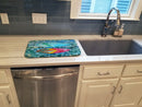Surf Boards on the Water Dish Drying Mat Absorbent Dish Drying Mat Pad for Kitchen Counter Dish Drainer Mat for Countertop, 14 x 21", Multicolor