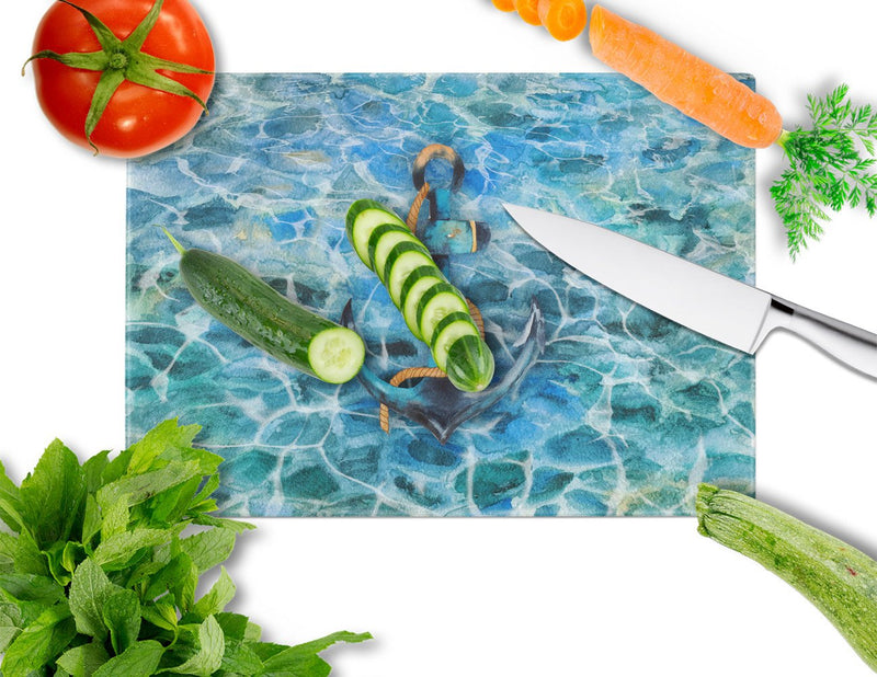 Anchor and Rope Glass Cutting Boards – Durable, Decorative Kitchen Art Large BB5370LCB