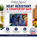 Dancers Cutting Board Tempered Glass Kitchen Cutting Surface, Heat Resistant Chopping, Non-Slip Feet, Food Prep & Serving