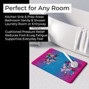 Hip Hop in Pink Blue Memory Foam Kitchen Mat Machine Washable Anti-Fatigue Cushion Comfort Bath or Kitchen Rug