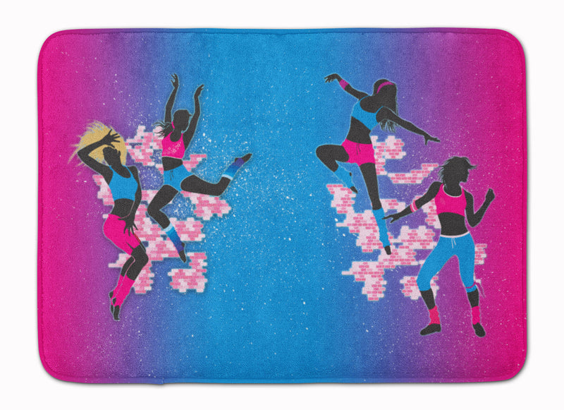 Hip Hop in Pink Blue Machine Washable Memory Foam Mat BB5373RUG