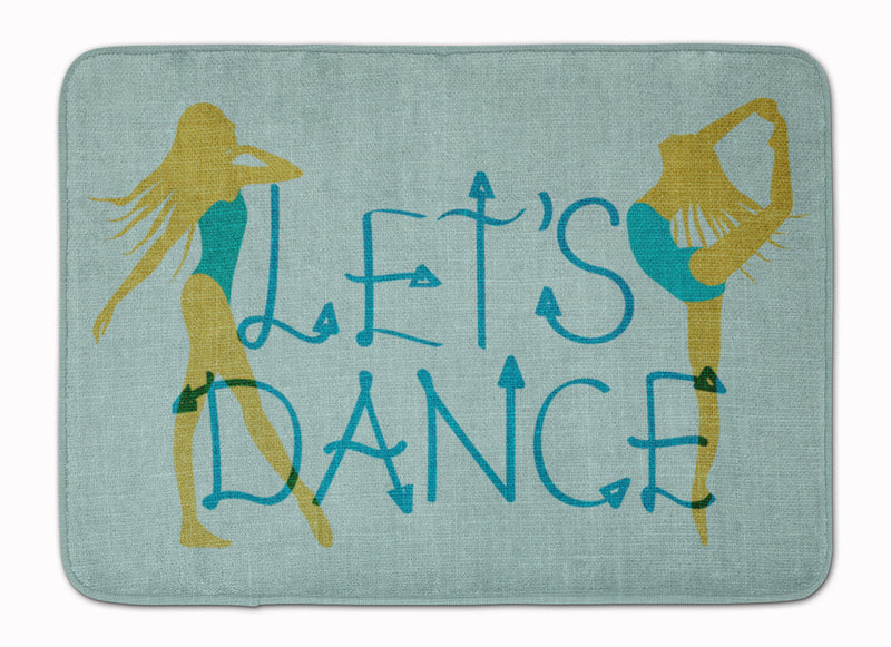 Let's Dance Linen Teal Machine Washable Memory Foam Mat BB5374RUG