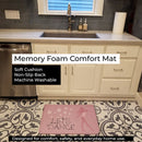 Let's Dance Linen Pink Memory Foam Kitchen Mat Machine Washable Anti-Fatigue Cushion Comfort Bath or Kitchen Rug