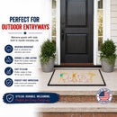 Let's Dance Linen Light Doormat Indoor Outdoor 24H X 36W Front Door Mat Rugs for Entryway, Non Slip Washable Low Pile,