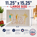 Let's Dance Linen Light Cutting Board Tempered Glass Kitchen Cutting Surface, Heat Resistant Chopping, Non-Slip Feet, Food Prep & Serving