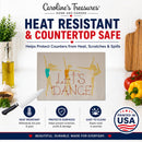 Let's Dance Linen Light Cutting Board Tempered Glass Kitchen Cutting Surface, Heat Resistant Chopping, Non-Slip Feet, Food Prep & Serving
