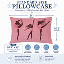 Dancers Linen Pink Polkadots Standard Pillowcase Lightweight Super Soft Easy Care Decorative Artwork Pillowcase, Standard