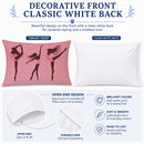 Dancers Linen Pink Polkadots Standard Pillowcase Lightweight Super Soft Easy Care Decorative Artwork Pillowcase, Standard