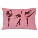 Dancers Linen Pink Polkadots Standard Pillowcase Lightweight Super Soft Easy Care Decorative Artwork Pillowcase, Standard
