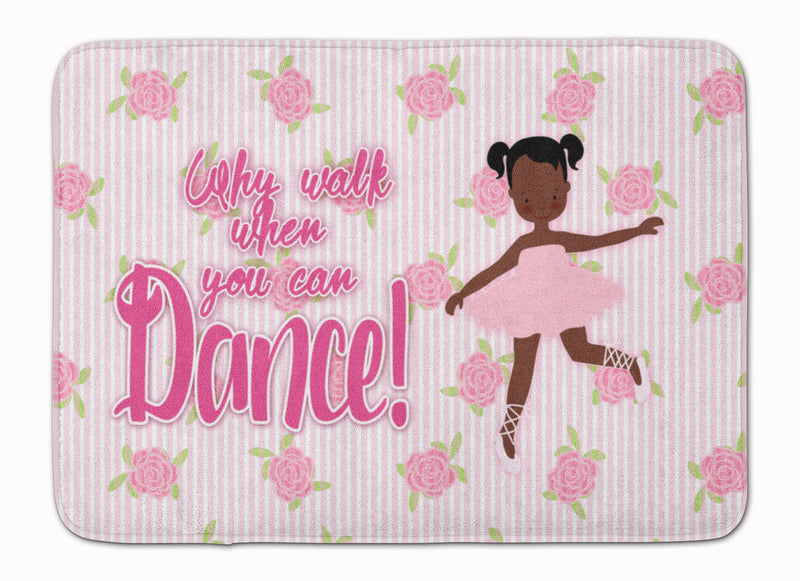 Ballet African American Pigtails Machine Washable Memory Foam Mat BB5382RUG