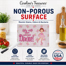 Ballet Red Short Hair Cutting Board Tempered Glass Kitchen Cutting Surface, Heat Resistant Chopping, Non-Slip Feet, Food Prep & Serving