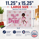 Ballet African American Short Hair Cutting Board Tempered Glass Kitchen Cutting Surface, Heat Resistant Chopping, Non-Slip Feet, Food Prep & Serving