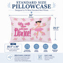 Ballet Pigtails Standard Pillowcase Lightweight Super Soft Easy Care Decorative Artwork Pillowcase, Standard