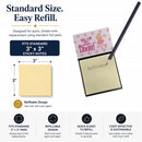 Ballet Long Blonde Hair Watercolor Sticky Note Holder Refillable Dispenser Desk Accessory 3x3 Pad Gift
