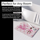 Ballet Long Hair African American Memory Foam Kitchen Mat Machine Washable Anti-Fatigue Cushion Comfort Bath or Kitchen Rug