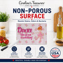 Ballet Dance Red Hair Cutting Board Tempered Glass Kitchen Cutting Surface, Heat Resistant Chopping, Non-Slip Feet, Food Prep & Serving