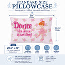 Ballet Dance Red Hair Standard Pillowcase Lightweight Super Soft Easy Care Decorative Artwork Pillowcase, Standard