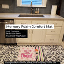 Ballet Dance Stripes Red Hair Memory Foam Kitchen Mat Machine Washable Anti-Fatigue Cushion Comfort Bath or Kitchen Rug