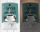 Rather have Coffee Sign Ceramic Night Light Compact, UL-Certified, Ideal for Bedroom, Bathroom, Nursery, Hallway, Kitchen, 6x4x3, Multicolor