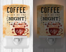 Black Coffee Sign Ceramic Night Light Compact, UL-Certified, Ideal for Bedroom, Bathroom, Nursery, Hallway, Kitchen, 6x4x3, Multicolor