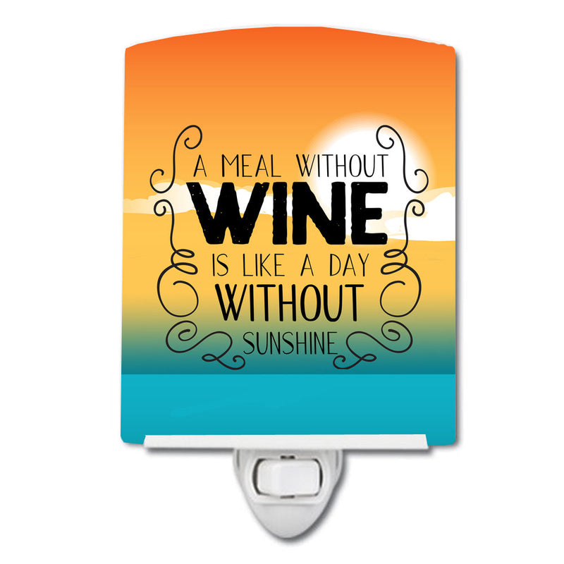 A Meal without Wine Sign Ceramic Night Light BB5407CNL