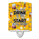Start Drinking in the Morning Ceramic Night Light Compact, UL-Certified, Ideal for Bedroom, Bathroom, Nursery, Hallway, Kitchen, 6x4x3, Multicolor