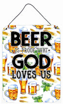Beer is Proof God Loves You Wall or Door Hanging Prints BB5413DS1216
