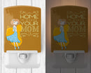 Home is Where Mom is Ceramic Night Light Compact, UL-Certified, Ideal for Bedroom, Bathroom, Nursery, Hallway, Kitchen, 6x4x3, Multicolor