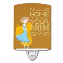 Home is Where Mom is Ceramic Night Light Compact, UL-Certified, Ideal for Bedroom, Bathroom, Nursery, Hallway, Kitchen, 6x4x3, Multicolor