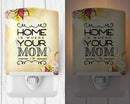 Home is Where Mom is Ceramic Night Light Compact, UL-Certified, Ideal for Bedroom, Bathroom, Nursery, Hallway, Kitchen, 6x4x3, Multicolor
