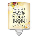 Home is Where Mom is Ceramic Night Light Compact, UL-Certified, Ideal for Bedroom, Bathroom, Nursery, Hallway, Kitchen, 6x4x3, Multicolor