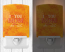 I Love you Mom Ceramic Night Light Compact, UL-Certified, Ideal for Bedroom, Bathroom, Nursery, Hallway, Kitchen, 6x4x3, Multicolor