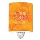 I Love you Mom Ceramic Night Light Compact, UL-Certified, Ideal for Bedroom, Bathroom, Nursery, Hallway, Kitchen, 6x4x3, Multicolor