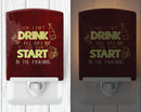 Start Drinking in the Morning Ceramic Night Light Compact, UL-Certified, Ideal for Bedroom, Bathroom, Nursery, Hallway, Kitchen, 6x4x3, Multicolor