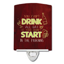 Start Drinking in the Morning Ceramic Night Light Compact, UL-Certified, Ideal for Bedroom, Bathroom, Nursery, Hallway, Kitchen, 6x4x3, Multicolor