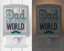 No 1 Dad in the World Ceramic Night Light Compact, UL-Certified, Ideal for Bedroom, Bathroom, Nursery, Hallway, Kitchen, 6x4x3, Multicolor