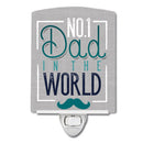 No 1 Dad in the World Ceramic Night Light Compact, UL-Certified, Ideal for Bedroom, Bathroom, Nursery, Hallway, Kitchen, 6x4x3, Multicolor