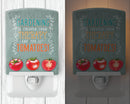 Gardening Therapy and Tomatoes Ceramic Night Light Compact, UL-Certified, Ideal for Bedroom, Bathroom, Nursery, Hallway, Kitchen, 6x4x3, Multicolor
