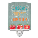 Gardening Therapy and Tomatoes Ceramic Night Light Compact, UL-Certified, Ideal for Bedroom, Bathroom, Nursery, Hallway, Kitchen, 6x4x3, Multicolor