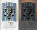 Happy Father's Day Neckties Ceramic Night Light Compact, UL-Certified, Ideal for Bedroom, Bathroom, Nursery, Hallway, Kitchen, 6x4x3, Multicolor