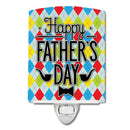 Happy Father's Day Argyle Ceramic Night Light Compact, UL-Certified, Ideal for Bedroom, Bathroom, Nursery, Hallway, Kitchen, 6x4x3, Multicolor